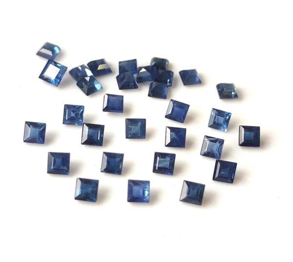 Natural Blue Sapphire 2 mm Square Faceted Cut – AAA Quality Blue Sapphire Square Cut 2mm
