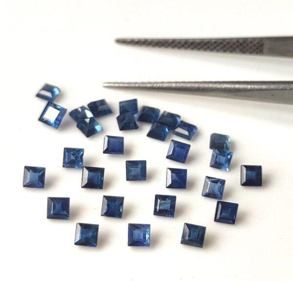 Natural Blue Sapphire 2 mm Square Faceted Cut – AAA Quality Blue Sapphire Square Cut 2mm