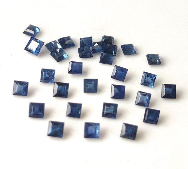 Natural Blue Sapphire 2 mm Square Faceted Cut – AAA Quality Blue Sapphire Square Cut 2mm
