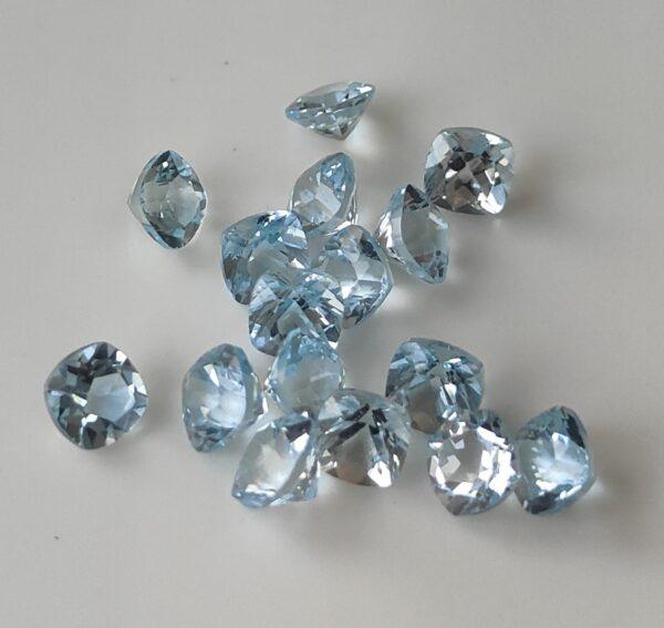 Natural Sky Blue Topaz 10 mm Cushion Faceted Cut – AAA Quality Sky Blue Topaz Cushion Faceted Cut 10mm