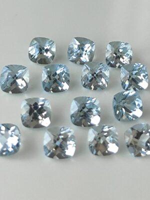 Natural Sky Blue Topaz 10 mm Cushion Faceted Cut – AAA Quality Sky Blue Topaz Cushion Faceted Cut 10mm