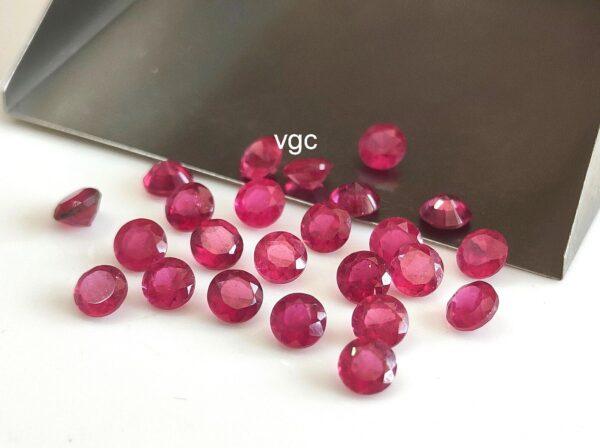 Natural Glass Filled Ruby 4 mm Round Faceted Cut – AAA Quality Ruby Round Cut 4mm