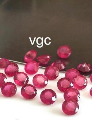 Natural Glass Filled Ruby 2 mm Round Faceted Cut – AAA Quality Ruby Round Cut 2mm