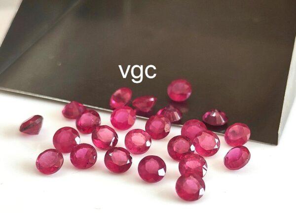 Natural Glass Filled Ruby 4 mm Round Faceted Cut – AAA Quality Ruby Round Cut 4mm