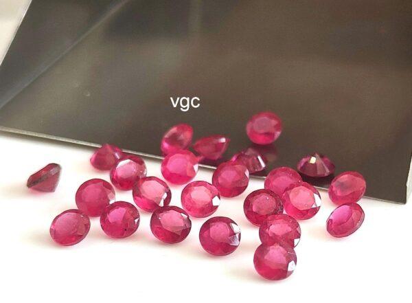 Natural Glass Filled Ruby 4 mm Round Faceted Cut – AAA Quality Ruby Round Cut 4mm