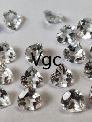Natural White Topaz 10 mm Heart Faceted Cut – AAA Quality White Topaz Heart Faceted Cut 10mm