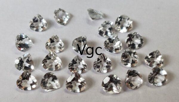 Natural White Topaz 10 mm Heart Faceted Cut – AAA Quality White Topaz Heart Faceted Cut 10mm