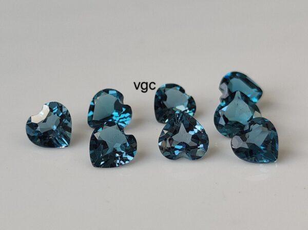 Natural London Blue Topaz 5 mm Heart Faceted Cut – AAA Quality London Blue Topaz Heart Faceted Cut 5mm