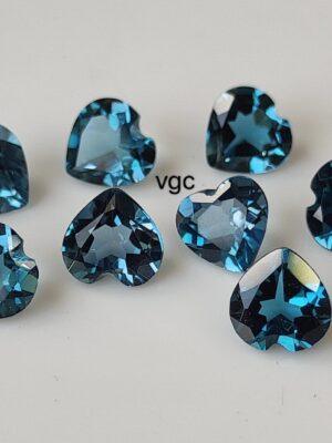 Natural London Blue Topaz 4 mm Heart Faceted Cut – AAA Quality London Blue Topaz Heart Faceted Cut 4mm