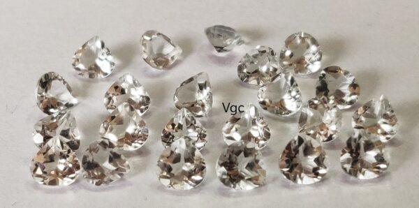 Natural White Topaz 10 mm Heart Faceted Cut – AAA Quality White Topaz Heart Faceted Cut 10mm