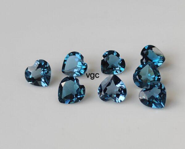 Natural London Blue Topaz 5 mm Heart Faceted Cut – AAA Quality London Blue Topaz Heart Faceted Cut 5mm