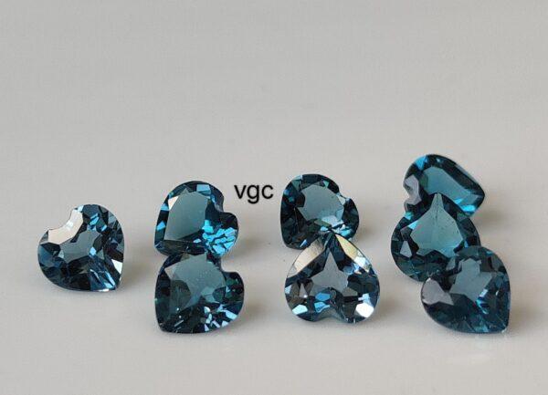 Natural London Blue Topaz 5 mm Heart Faceted Cut – AAA Quality London Blue Topaz Heart Faceted Cut 5mm