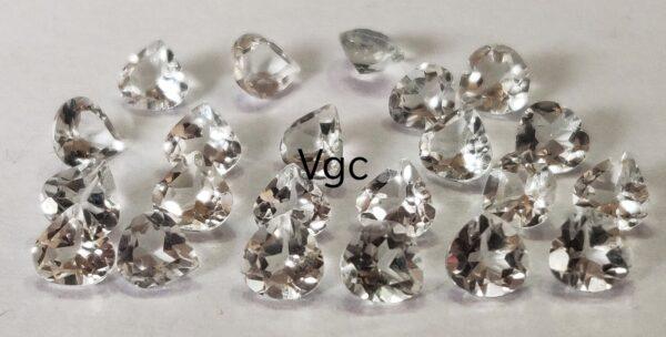 Natural White Topaz 10 mm Heart Faceted Cut – AAA Quality White Topaz Heart Faceted Cut 10mm