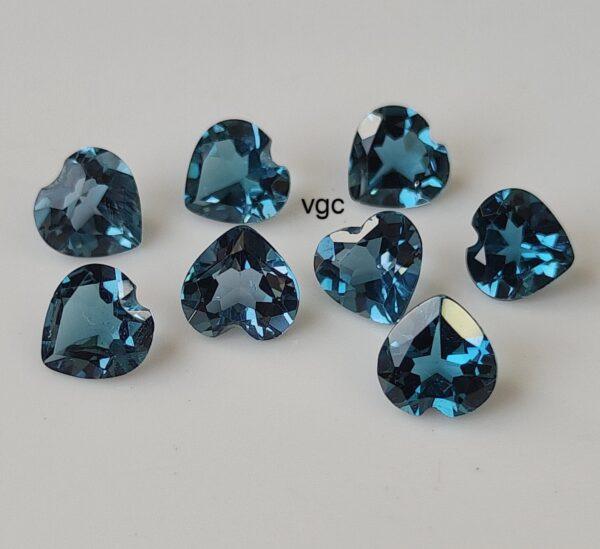 Natural London Blue Topaz 5 mm Heart Faceted Cut – AAA Quality London Blue Topaz Heart Faceted Cut 5mm