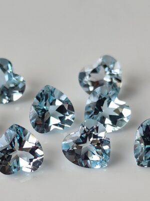 Natural Sky Blue Topaz 10 mm Heart Faceted Cut – AAA Quality Sky Blue Topaz Heart Faceted Cut 10mm