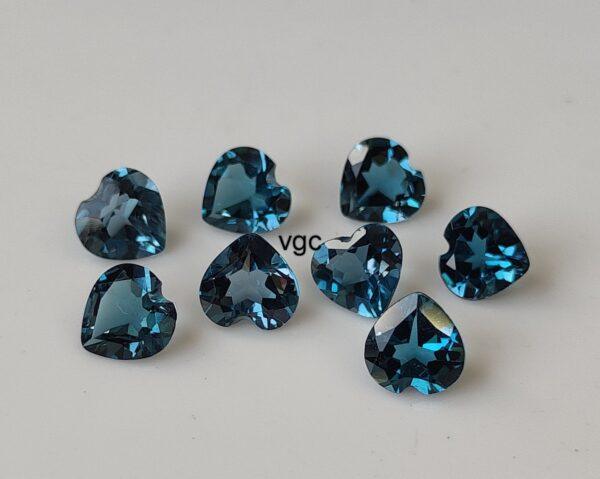 Natural London Blue Topaz 5 mm Heart Faceted Cut – AAA Quality London Blue Topaz Heart Faceted Cut 5mm