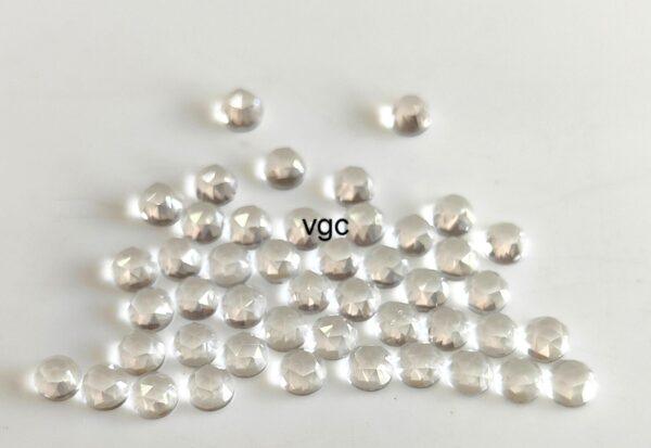 Natural Crystal Quartz 4 mm Round Rose Cut – AAA Quality Crystal Quartz Oval 4mm