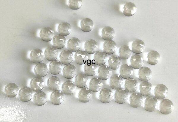 Natural Crystal Quartz 4 mm Round Rose Cut – AAA Quality Crystal Quartz Oval 4mm