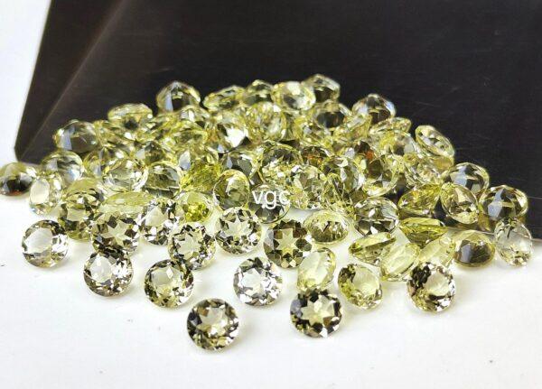 Natural Lemon Quartz 3 mm Round Cut Faceted – AAA Quality Lemon Quartz Round 3mm