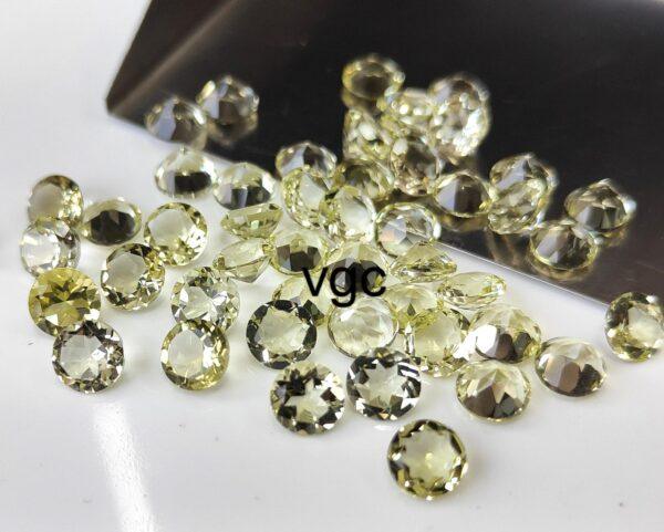 Natural Lemon Quartz 3 mm Round Cut Faceted – AAA Quality Lemon Quartz Round 3mm