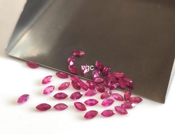 Natural Glass Filled Ruby 3×6 mm Marquise Faceted Cut – AAA Quality Ruby Marquise Cut 3x6mm