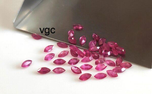 Natural Glass Filled Ruby 3×6 mm Marquise Faceted Cut – AAA Quality Ruby Marquise Cut 3x6mm