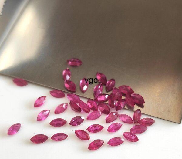 Natural Glass Filled Ruby 3×6 mm Marquise Faceted Cut – AAA Quality Ruby Marquise Cut 3x6mm