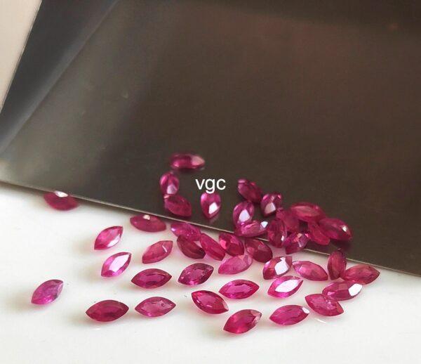 Natural Glass Filled Ruby 3×6 mm Marquise Faceted Cut – AAA Quality Ruby Marquise Cut 3x6mm