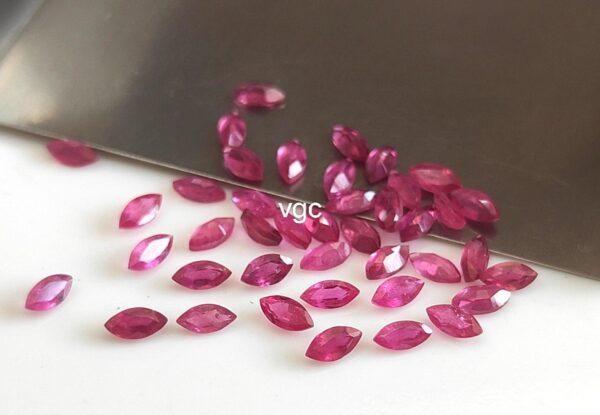 Natural Glass Filled Ruby 3×6 mm Marquise Faceted Cut – AAA Quality Ruby Marquise Cut 3x6mm