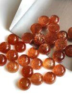 Natural Orange Sunstone 6 mm Round Cabochon – AAA Quality Sunstone Cabochon 6mm