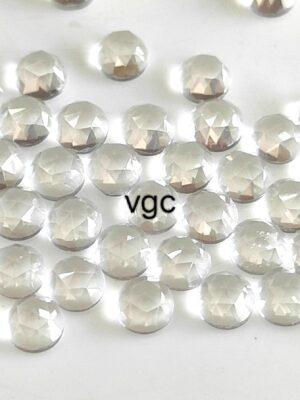 Natural Crystal Quartz 4 mm Round Rose Cut – AAA Quality Crystal Quartz Oval 4mm