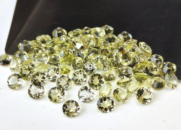 Natural Lemon Quartz 3 mm Round Cut Faceted – AAA Quality Lemon Quartz Round 3mm