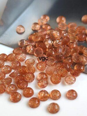 Natural Orange Sunstone 4 mm Round Cabochon – AAA Quality Sunstone Cabochon 4mm