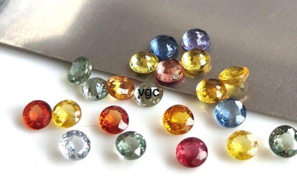 Natural Heated Multi Sapphire 2.5 mm Round Faceted Cut – AAA Quality Multi Sapphire Round Cut 2.5mm