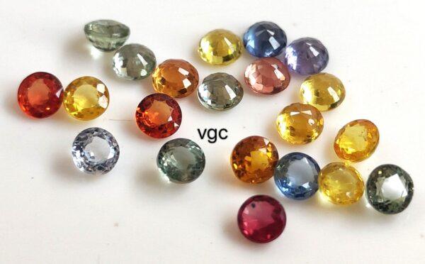 Natural Heated Multi Sapphire 3.5 mm Round Faceted Cut – AAA Quality Multi Sapphire Round Cut 3.5mm