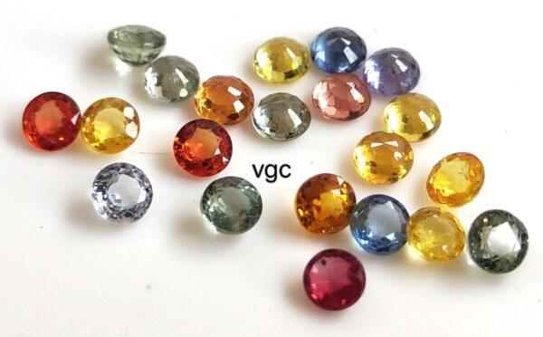 Natural Heated Multi Sapphire 3.5 mm Round Faceted Cut – AAA Quality Multi Sapphire Round Cut 3.5mm