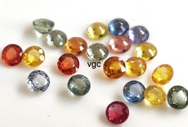 Natural Heated Multi Sapphire 3.5 mm Round Faceted Cut – AAA Quality Multi Sapphire Round Cut 3.5mm