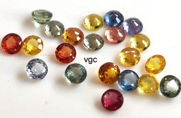 Natural Heated Multi Sapphire 3.5 mm Round Faceted Cut – AAA Quality Multi Sapphire Round Cut 3.5mm
