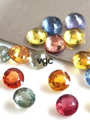 Natural Heated Multi Sapphire 2 mm Round Faceted Cut – AAA Quality Multi Sapphire Round Cut 2mm