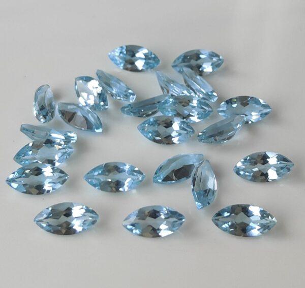 Natural Sky Blue Topaz 3×6 mm Marquise Faceted Cut – AAA Quality Sky Blue Topaz Marquise Cut 3x6mm