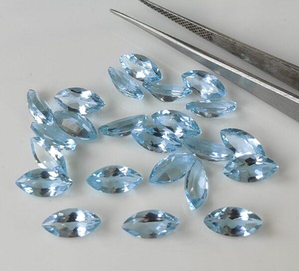 Natural Sky Blue Topaz 3×6 mm Marquise Faceted Cut – AAA Quality Sky Blue Topaz Marquise Cut 3x6mm