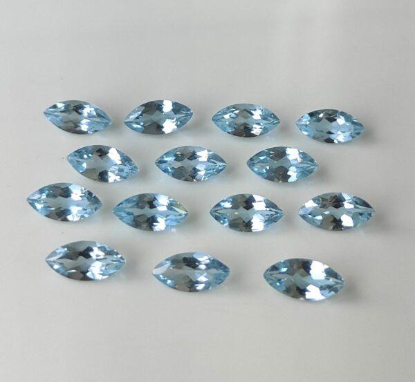 Natural Sky Blue Topaz 3×6 mm Marquise Faceted Cut – AAA Quality Sky Blue Topaz Marquise Cut 3x6mm