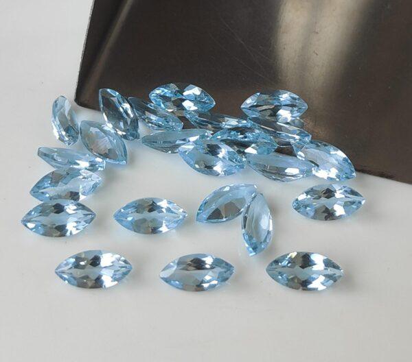 Natural Sky Blue Topaz 3×6 mm Marquise Faceted Cut – AAA Quality Sky Blue Topaz Marquise Cut 3x6mm