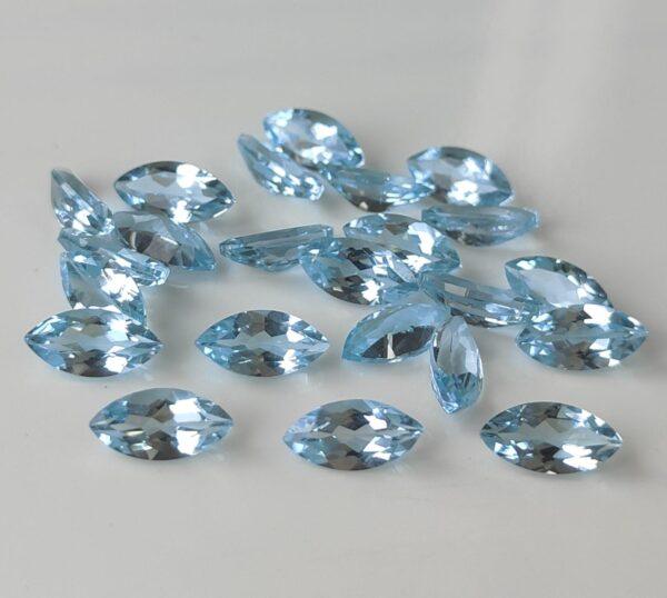 Natural Sky Blue Topaz 3×6 mm Marquise Faceted Cut – AAA Quality Sky Blue Topaz Marquise Cut 3x6mm