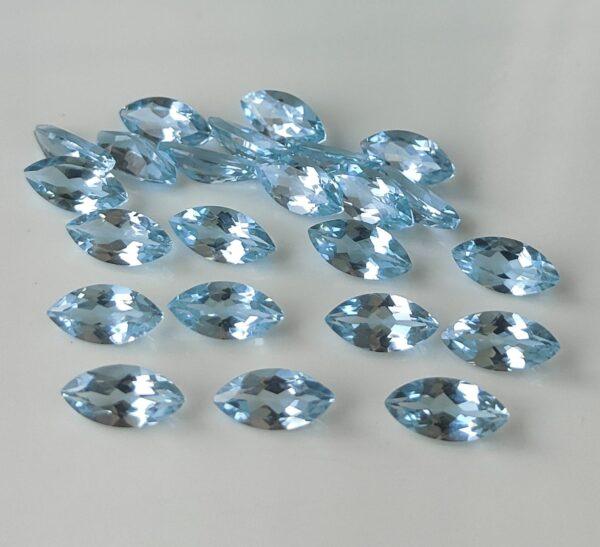 Natural Sky Blue Topaz 3×6 mm Marquise Faceted Cut – AAA Quality Sky Blue Topaz Marquise Cut 3x6mm