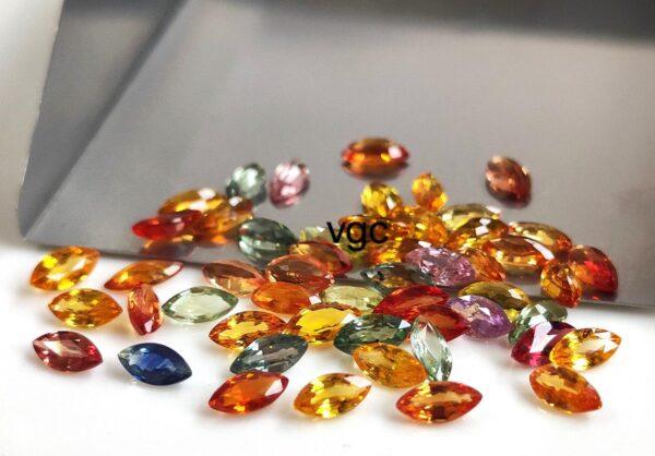Natural Heated Multi Sapphire 2×4 mm Marquise Faceted Cut – AAA Quality Multi Sapphire Marquise Cut 2x4mm
