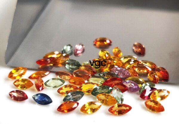 Natural Heated Multi Sapphire 2×4 mm Marquise Faceted Cut – AAA Quality Multi Sapphire Marquise Cut 2x4mm