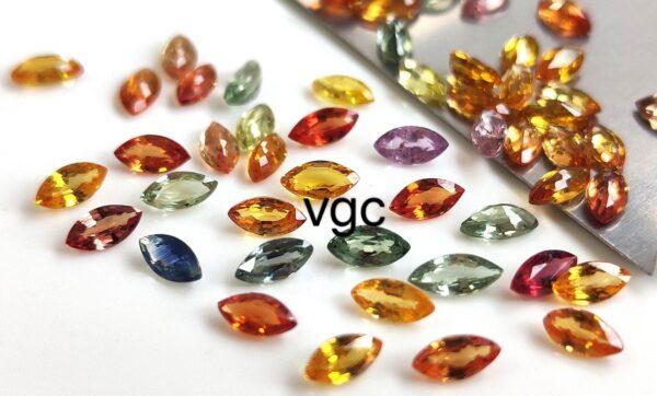 Natural Heated Multi Sapphire 2×4 mm Marquise Faceted Cut – AAA Quality Multi Sapphire Marquise Cut 2x4mm
