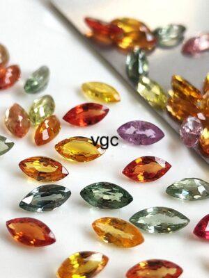 Natural Heated Multi Sapphire 2.5×5 mm Marquise Faceted Cut – AAA Quality Multi Sapphire Marquise Cut 2.5x5mm