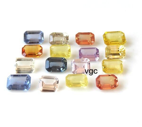 Natural Heated Multi Sapphire 3×5 mm Octagon Faceted Cut – AAA Quality Multi Sapphire Octagon Cut 3x5mm